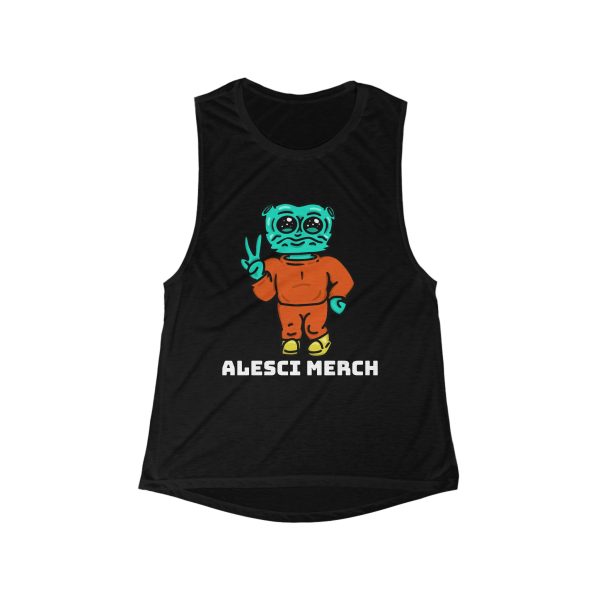 Tank Top 'Alien Cutie' - Women's Flowy Scoop Muscle Tank - Image 3